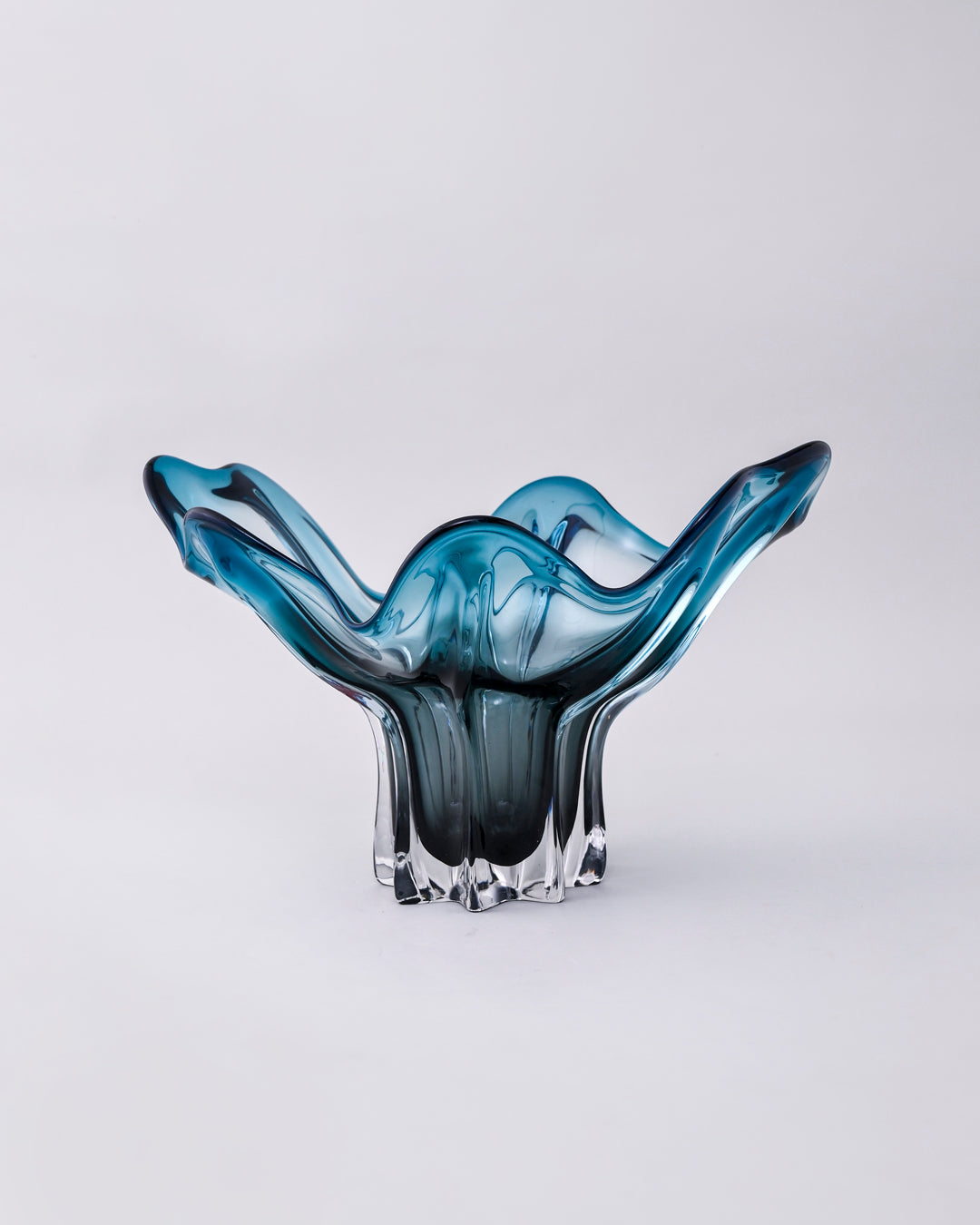 Azure Wave Art Glass Centerpiece Decorative Bowl 