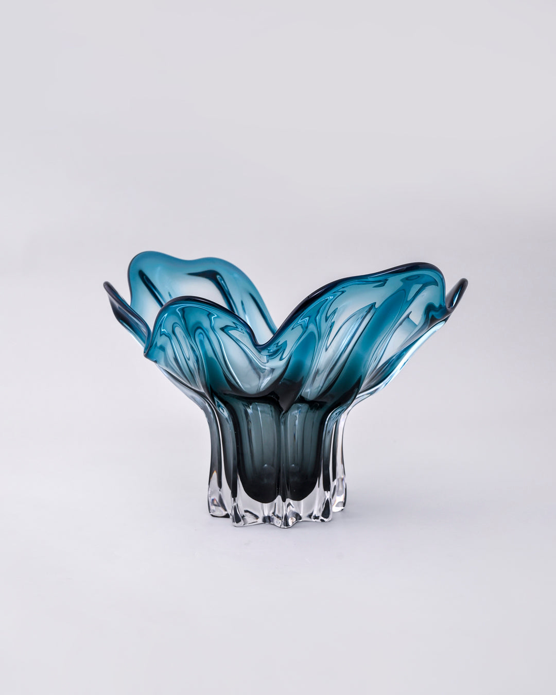 Azure Wave Art Glass Centerpiece Decorative Bowl 