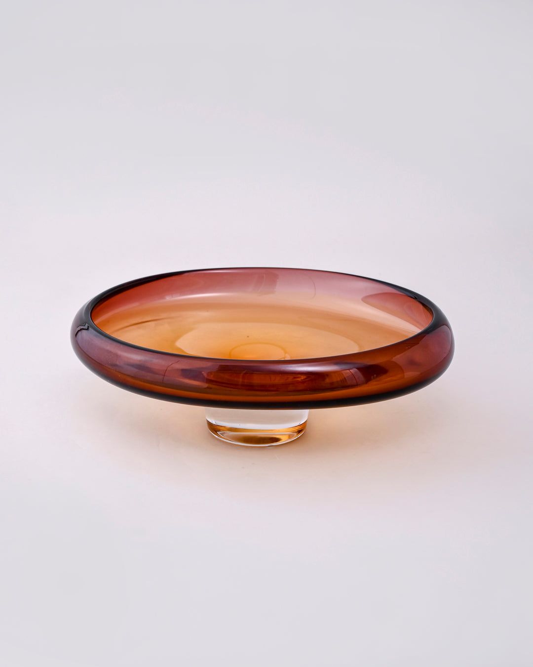 Amber Glass Pedestal Fruit Bowl 