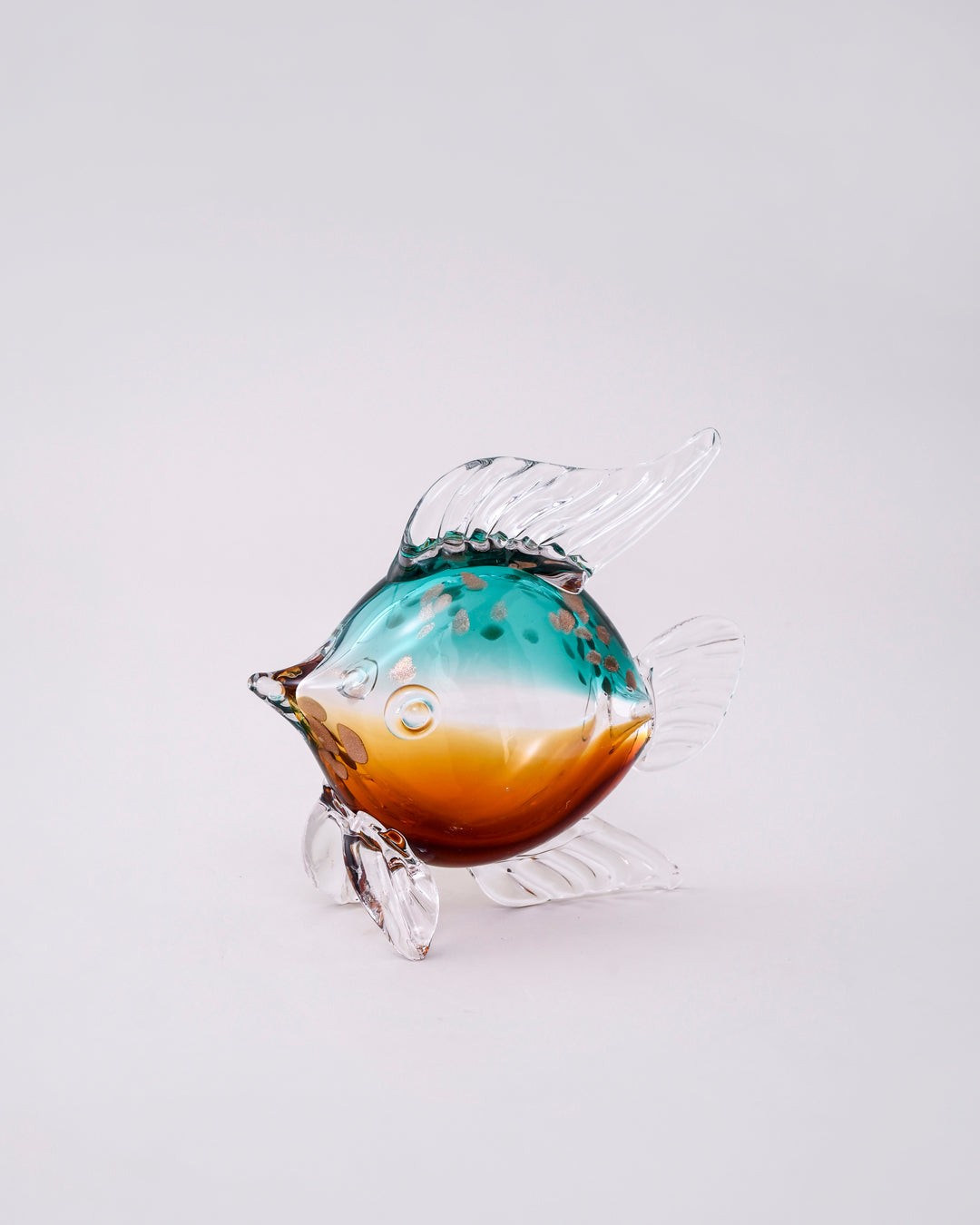 Aqua Ember Glass Decorative Fish Figurine 