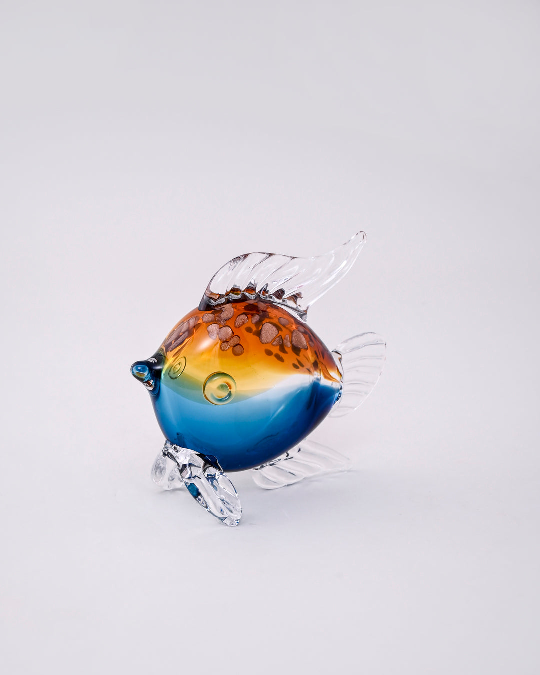 Aqua Ember Glass Decorative Fish Figurine 