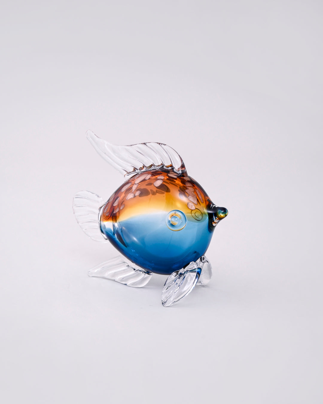 Aqua Ember Glass Decorative Fish Figurine 