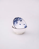 Classic Blue Petals Katori - Set Of 2 