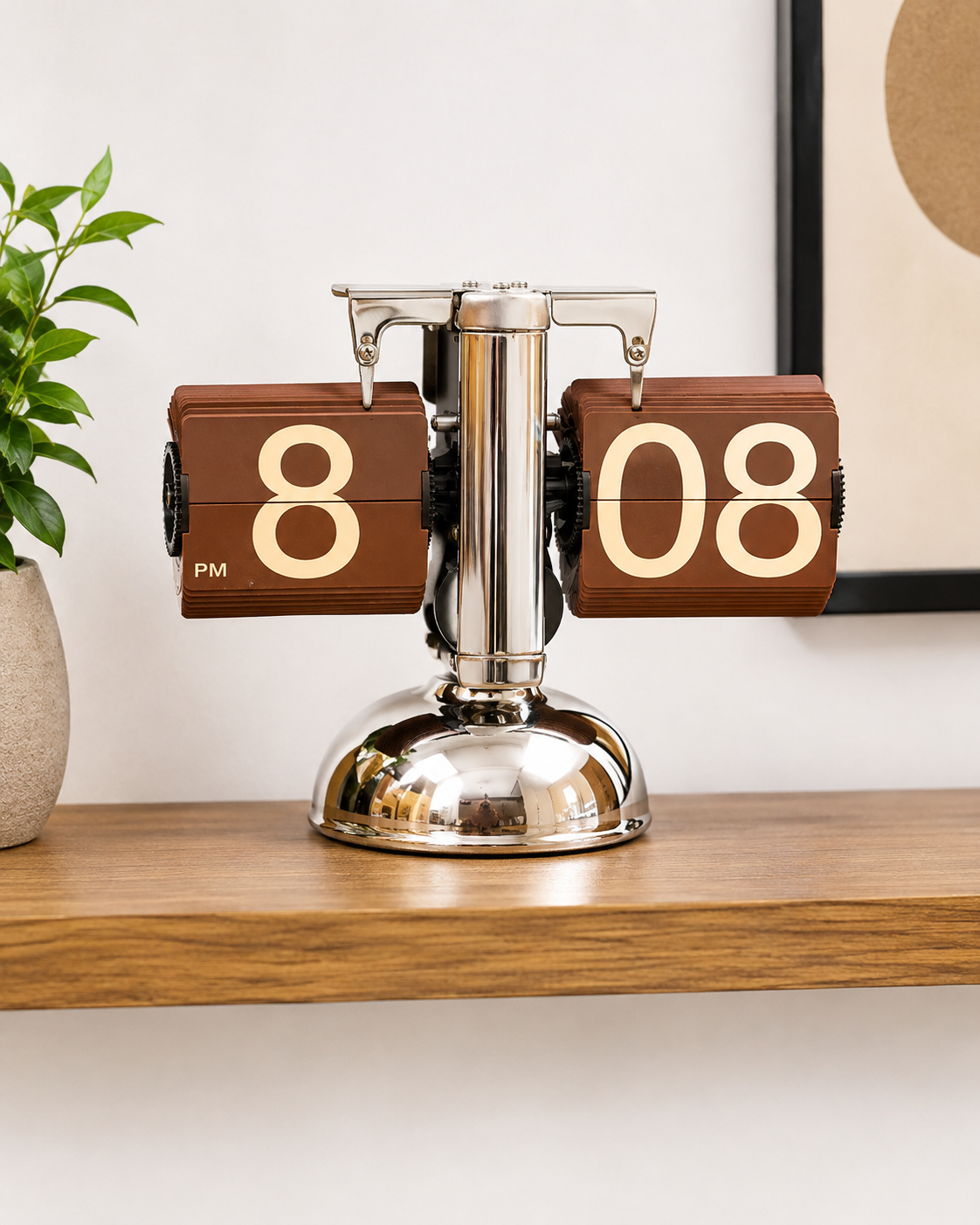 Balance Stand Flip Clock - Brown 