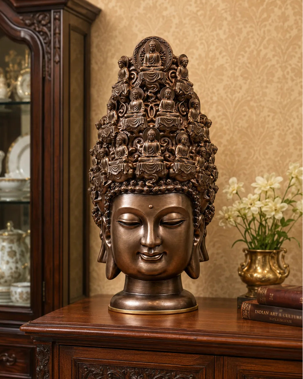 Crown of Infinite Buddhas Sculpture Bust