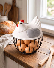 Rooster Egg Basket - Grey Wings