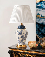 Azure Bloom Hand Painted Table Lamp