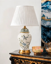 Blossom & Crane Hand Painted Table Lamp