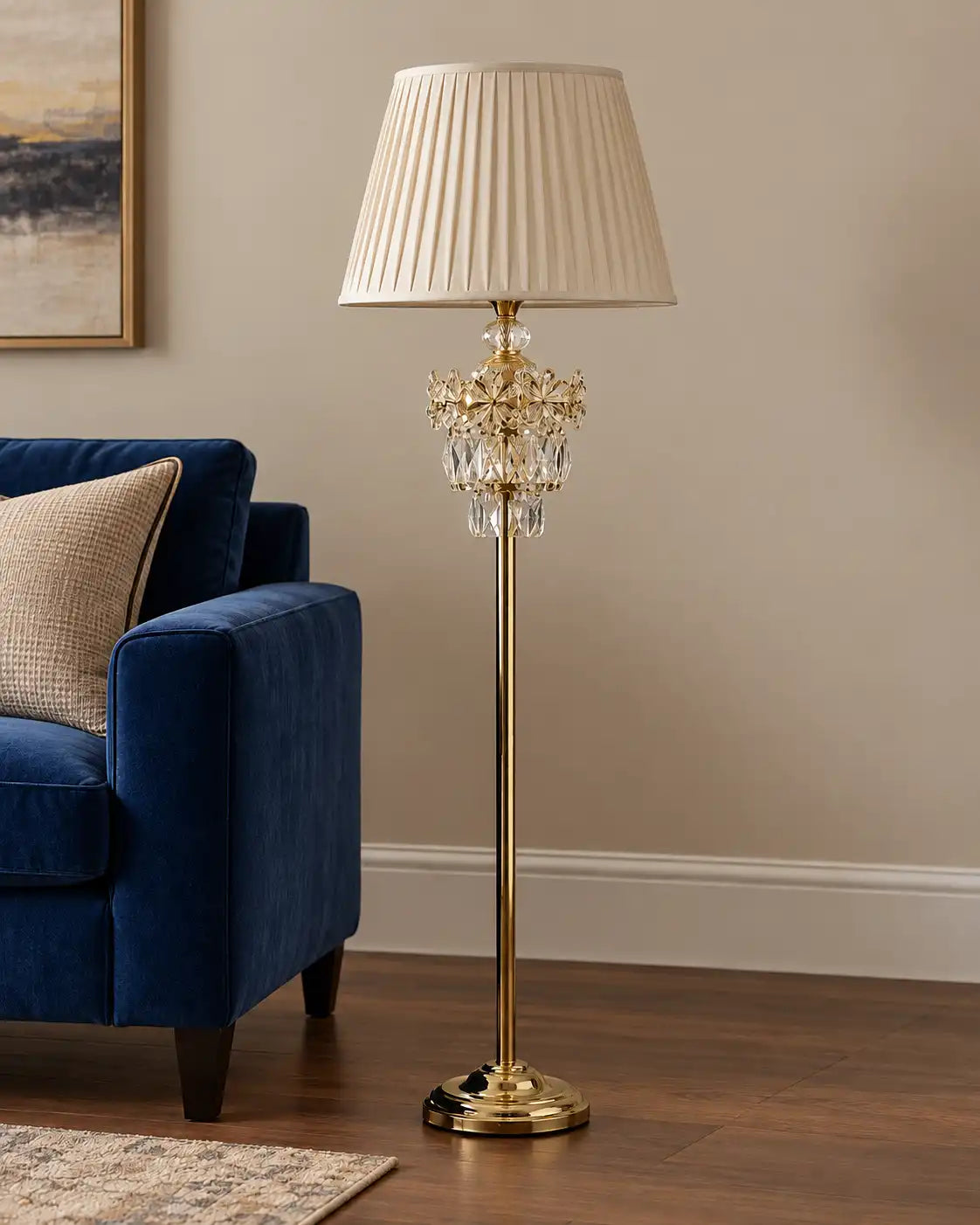 Prism Cascade Crystal Floor Lamp