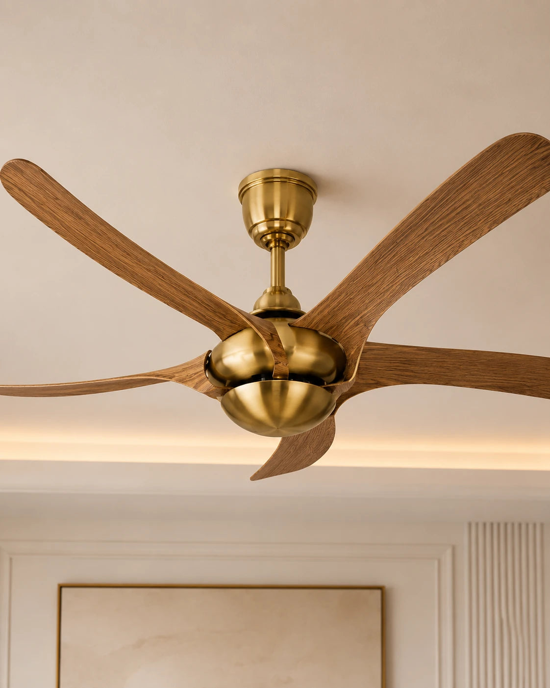 The Aurelia Brass & Walnut Ceiling Fan 