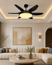 Aero Glow Modern Retractable Ceiling Fan + Chandelier Light (with Remote Control)