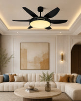 Aero Glow Modern Retractable Ceiling Fan + Chandelier Light (with Remote Control) 