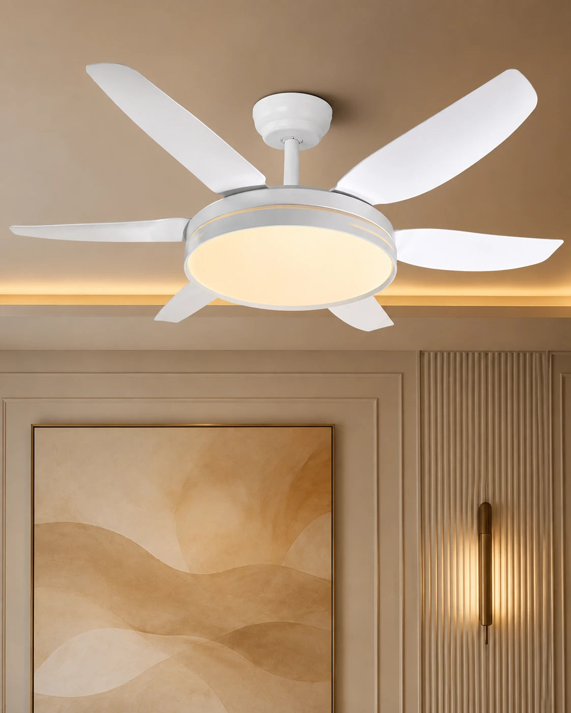 The Alabaster Halo Fan Chandelier 