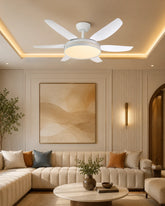 The Alabaster Halo Fan Chandelier 