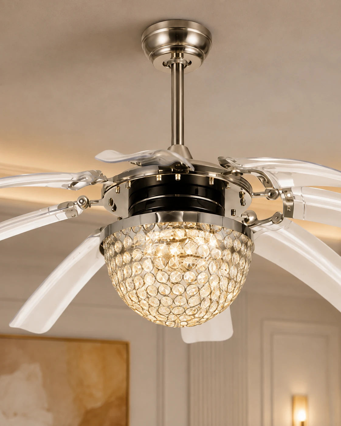 The Aetherium Crystal Dome Fan Chandelier 