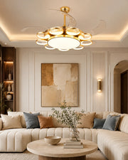 Electa Retractable Ceiling Fan + Chandelier Light (with Remote Control)