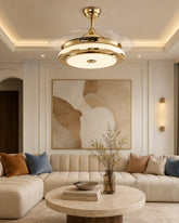 Luxury Retractable Blade LED Fan Chandelier 
