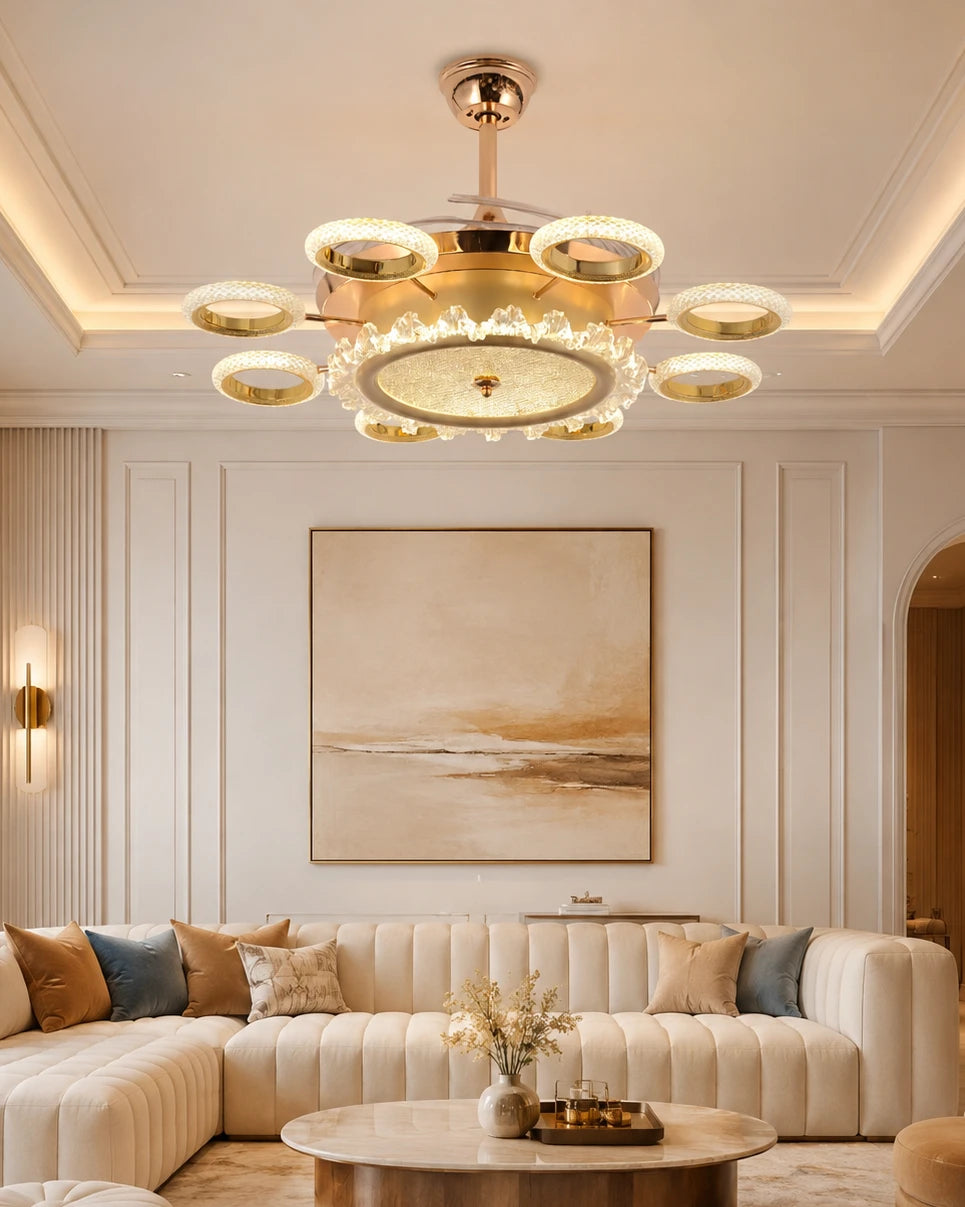 Celestia Ring Retractable Fan Chandelier 