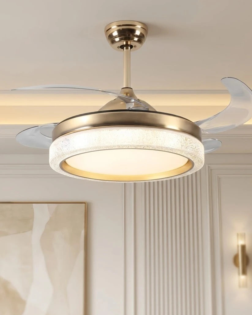 Majestic Glow Retractable Ceiling Fan + Chandelier Light (with Remote Control) 