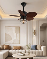 Tropical Leaf Blade Ceiling Fan Light 