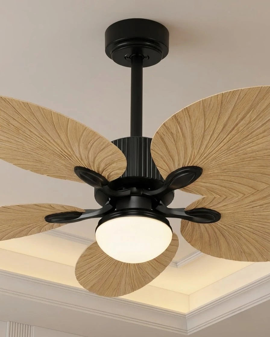 Tropi Breeze Palm Leaf LED Ceiling Fan Light 