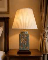 The Gilded Vine Celadon Table Lamp 
