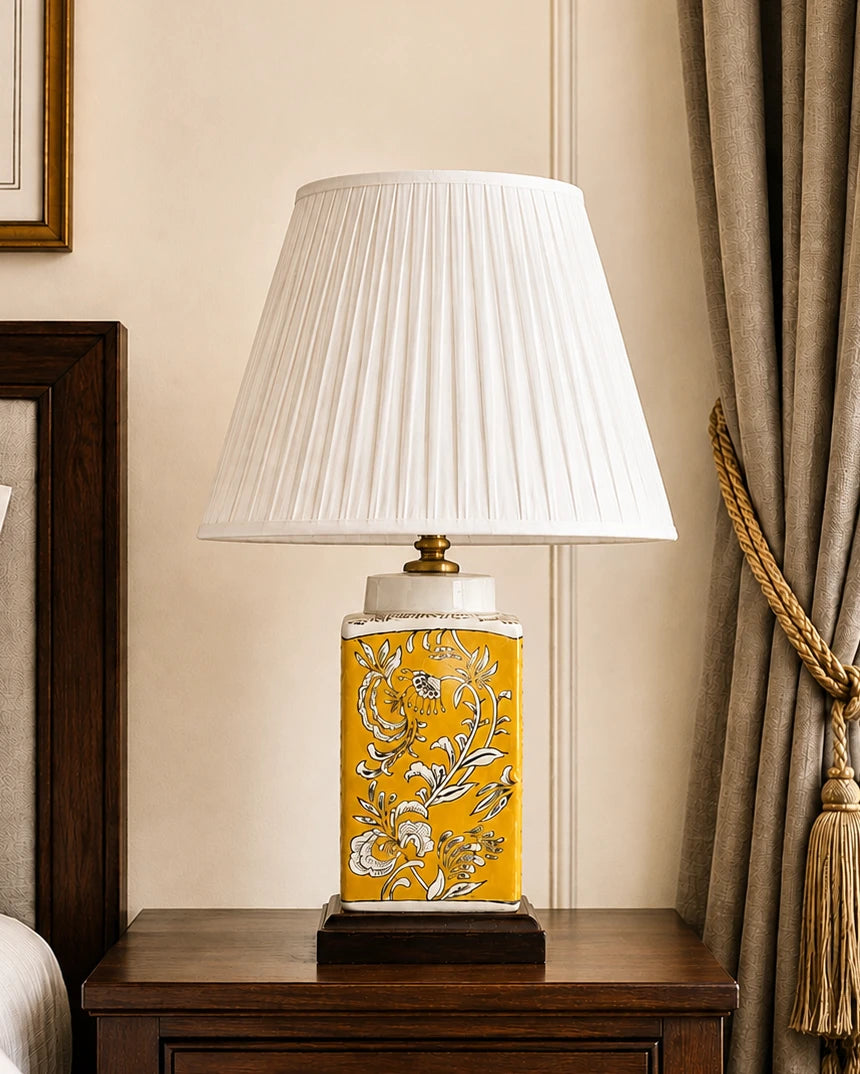 The Marigold Botanical Column Table Lamp 