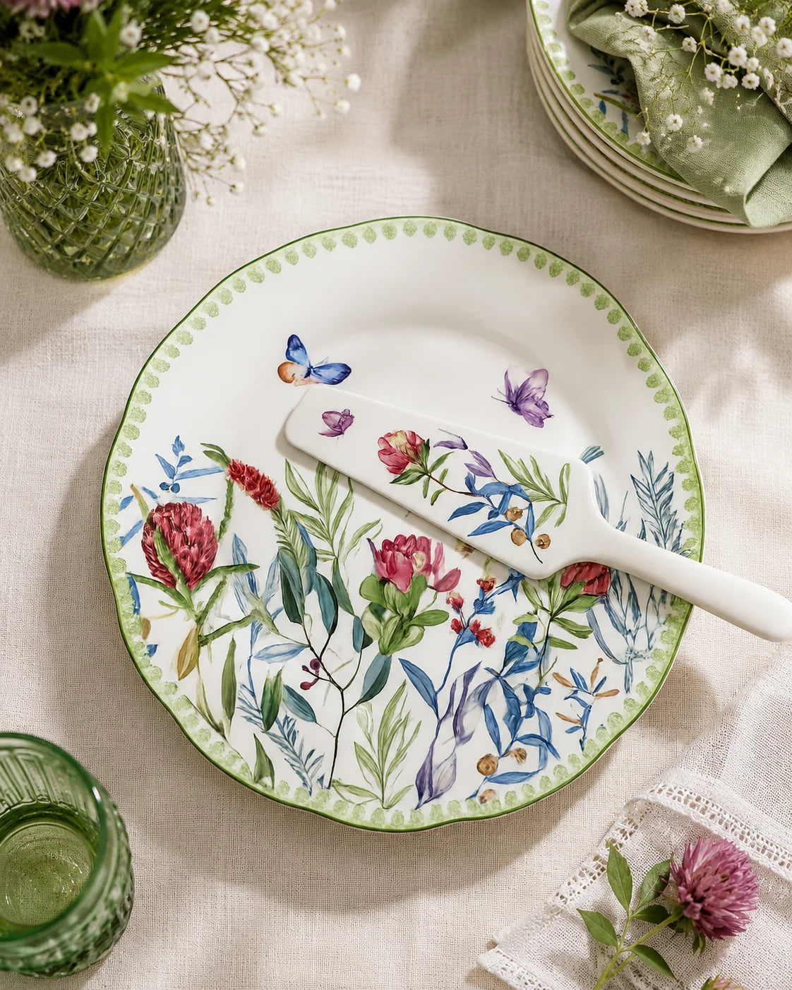 Botanical Garden Cake Plates - Set Of 8 