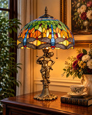 Victorian Muse Dragonfly Tiffany Table Lamp