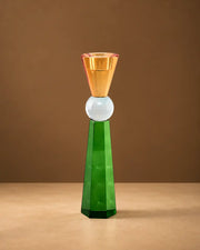 Emerald Glow Crystal Candle Holder - Large
