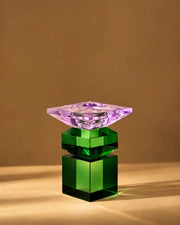 Amethyst Cube Crystal Candle Holder