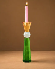 Emerald Glow Crystal Candle Holder - Small