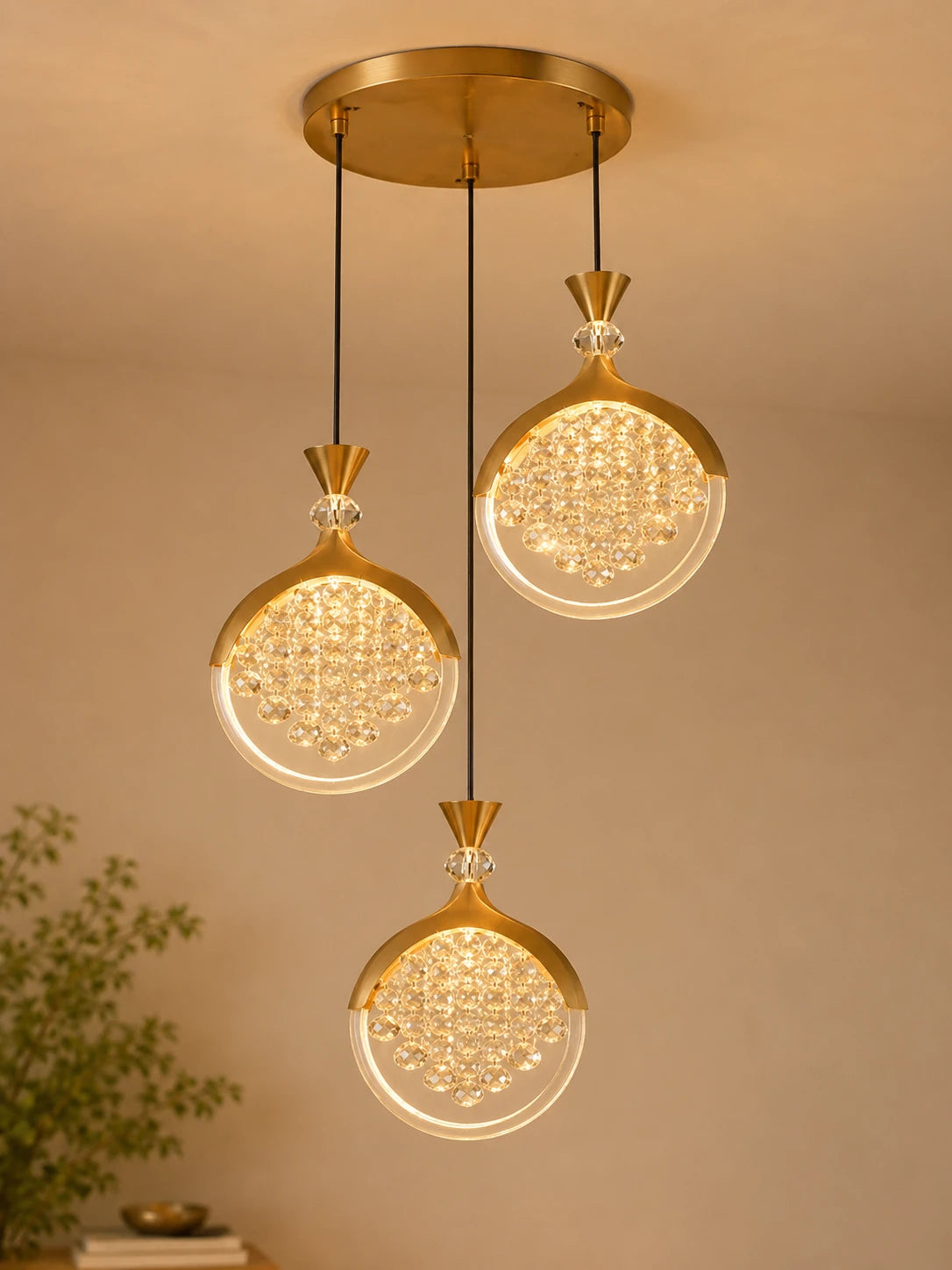 Crystal Bubble Disc Pendant Light 