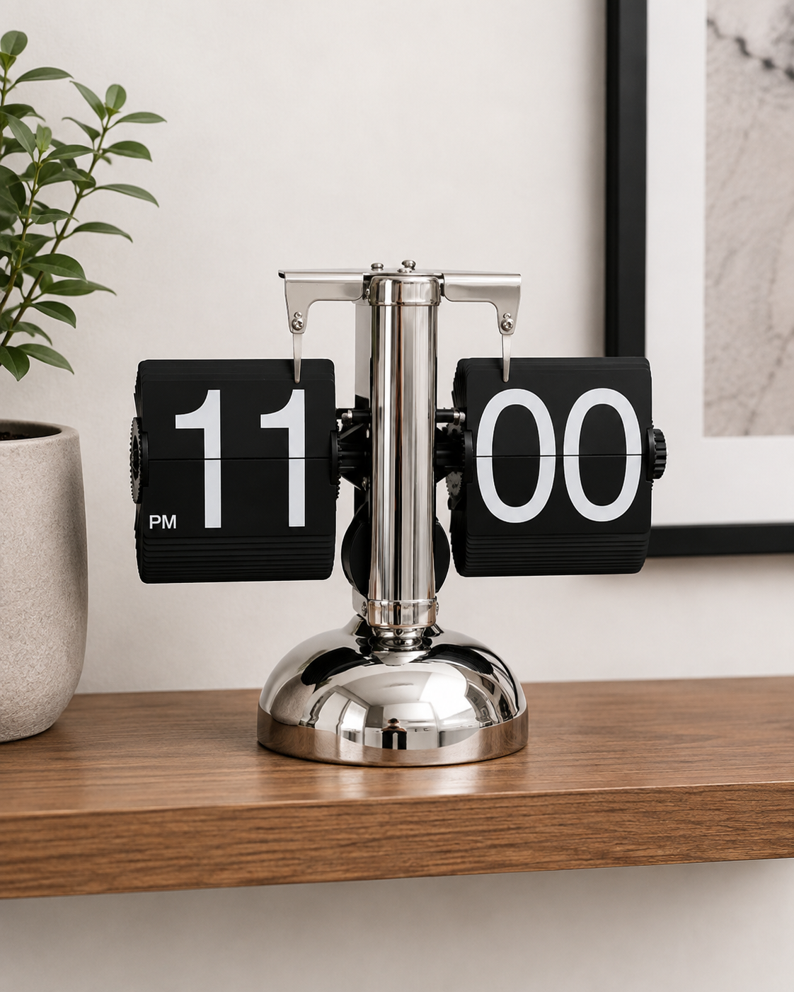 Balance Stand Flip Clock - Silver