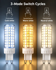 Equivalent G9 LED Bulb 3 Light Mode (Warm, Warm White and Natural)