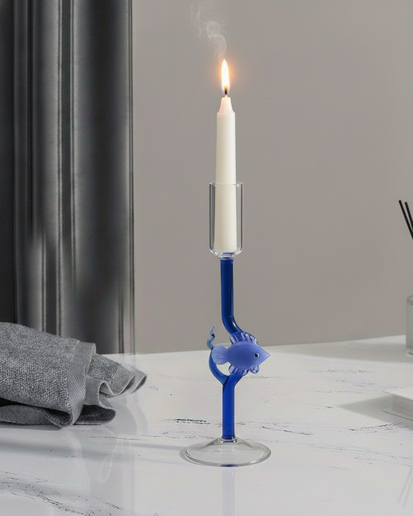 Oceanic Art Glass Candle Stand 