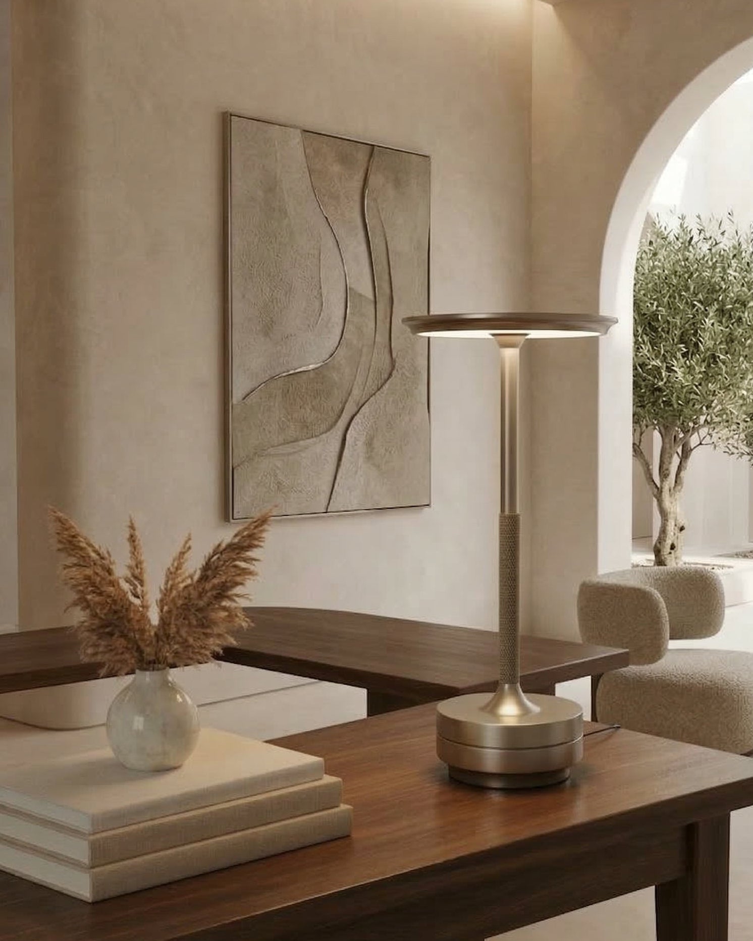 LunaTouch Rechargeable Table Lamp - Silver 