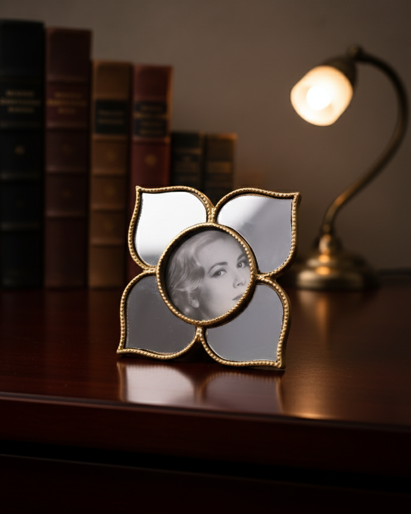 Floral Charm Mirror Photo Frame 