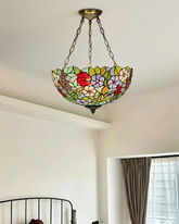 Floral Mosaic Tiffany Pendant Light 
