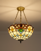 Floral Mosaic Tiffany Pendant Light 