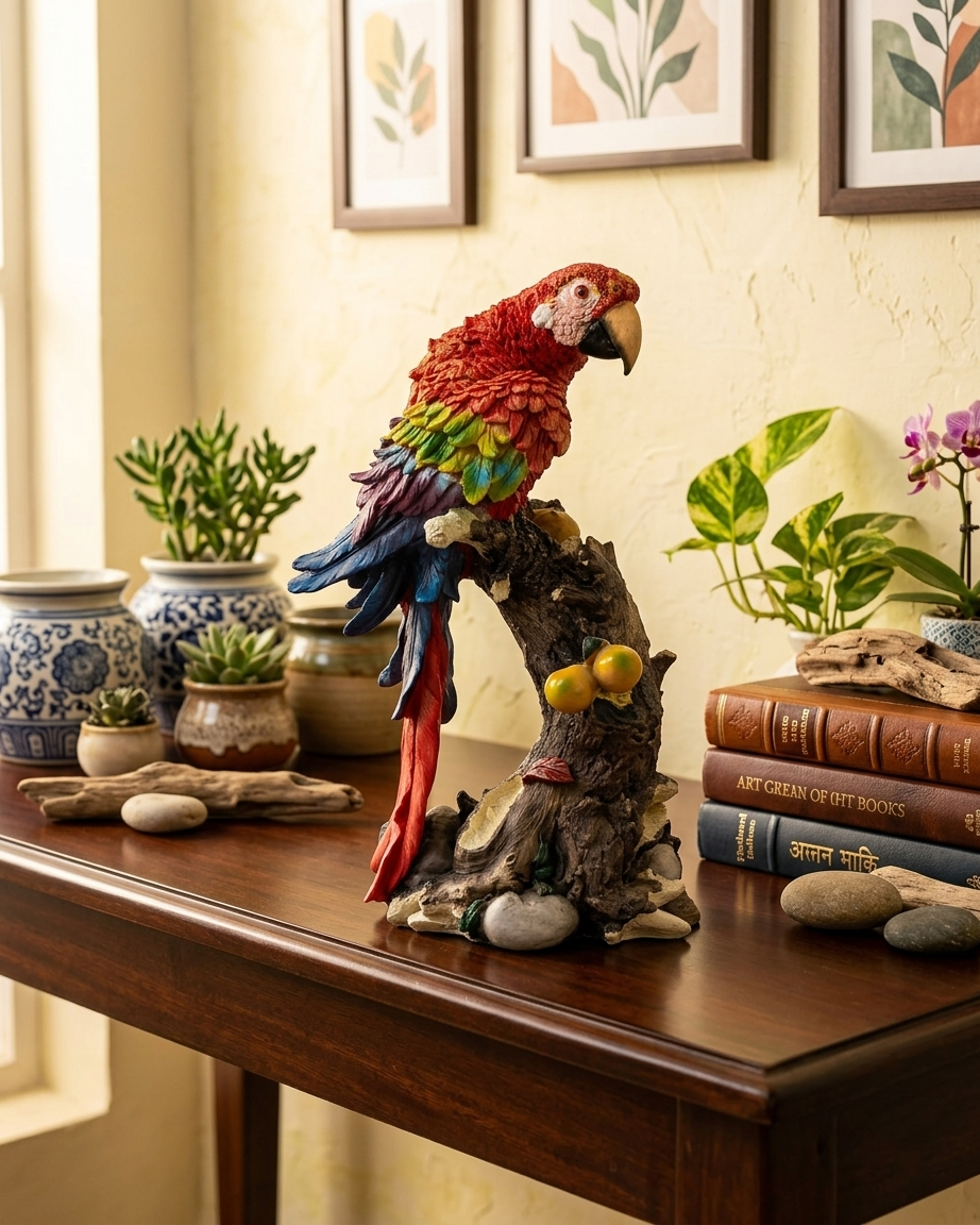 Colorful Macaw Parrot Decroative Figurine 