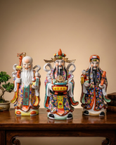 'The Three Star Gods' Porcelain Sculptures, Set of 3 - Large 