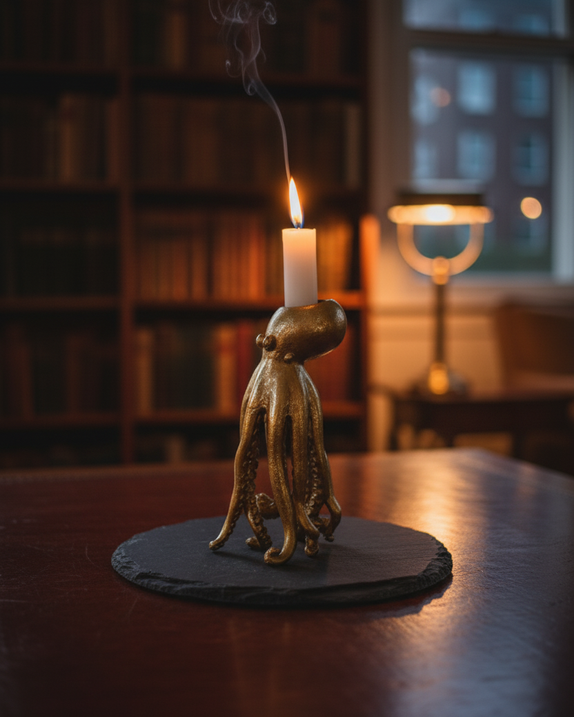 Golden Octopus Candle Stand 
