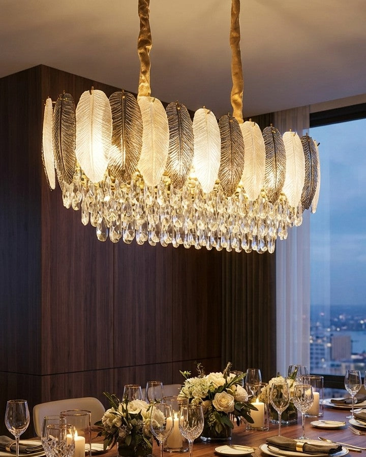 Crystal Feather Wings Chandelier 