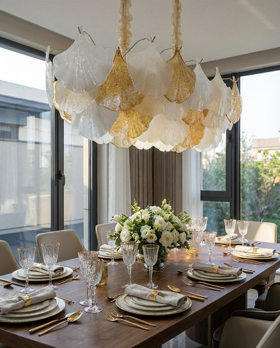 Ginkgo Leaf Rectangular Chandelier 