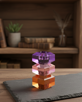 Tricolor Prism Crystal Candle Stand 