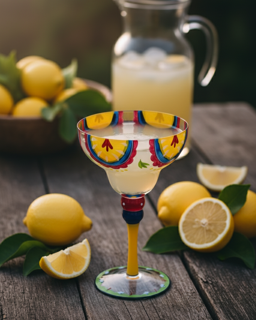 Hand-Painted Margarita Cocktail Glass - 250ml 
