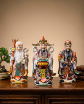 'The Three Star Gods' Porcelain Sculptures, Set of 3 - Medium 