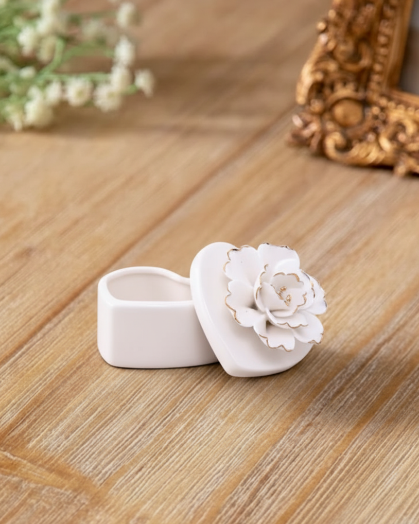 Rose Whisper Trinket Keeper - White 