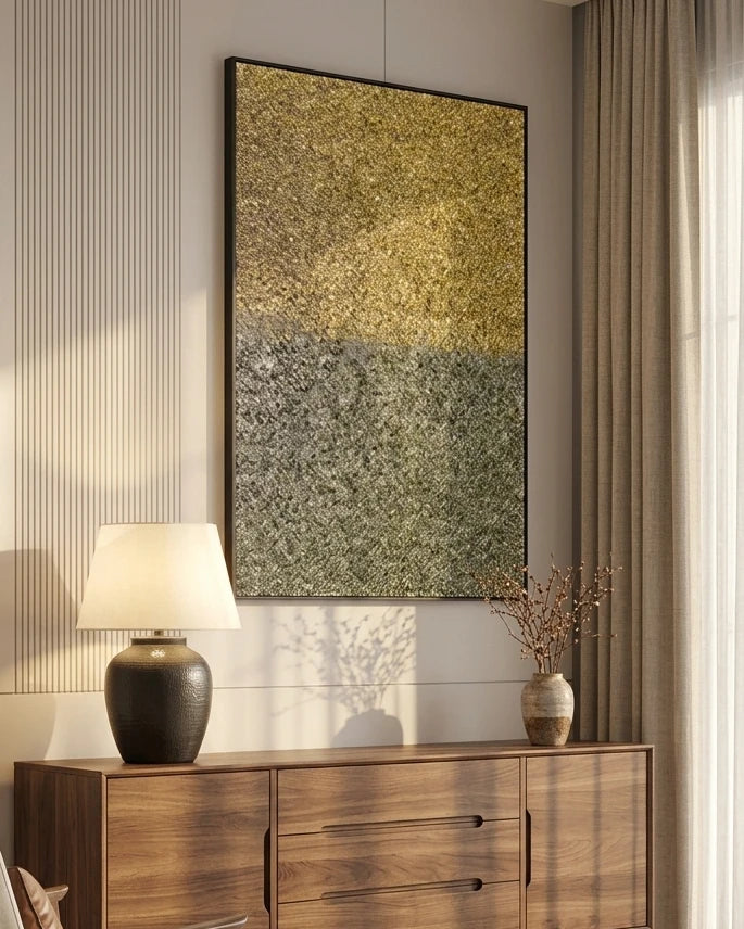 Gilded Divide 3D Abstract Oil Painting